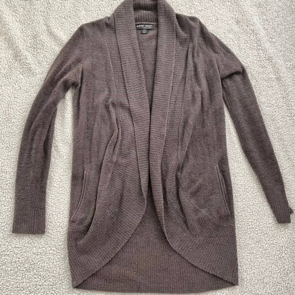 Barefoot dreams CozyChic Lite Circle Cardigan in Charcoal Black Women Size XS/S - Picture 7 of 14